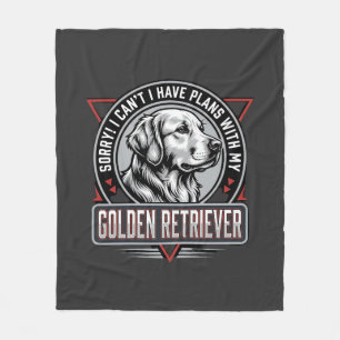 Golden Retriever plant Hund Abzeichen Design Fleecedecke