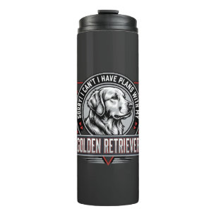 Golden Retriever plant Hund Abzeichen Design Thermosbecher