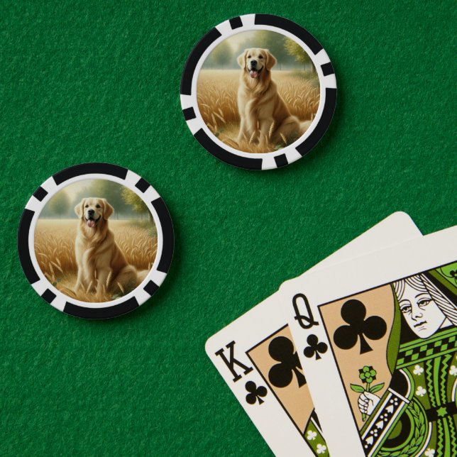 Golden Retriever Pokerchips (Pokertisch (doppelt))