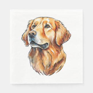 Golden Retriever Portrait Classic T - Shirt Serviette