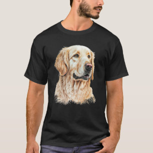 Golden Retriever Portrait Handgezeichnete Kunst, D T-Shirt