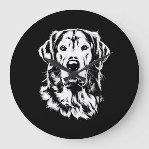 Golden Retriever-Porträt Minimalistische Bekleidun Große Wanduhr