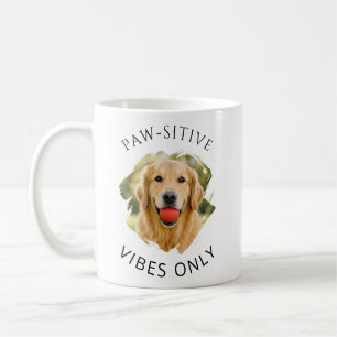 Golden Retriever Positive Vibes nur Foto Hund Kaffeetasse