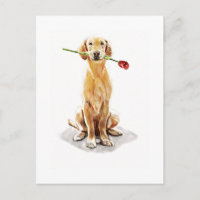 Golden Retriever Postkarte – Aquarell Kunst