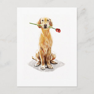 Golden Retriever Postkarte – Aquarell Kunst