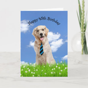Golden Retriever pour la carte d'anniversaire 45e