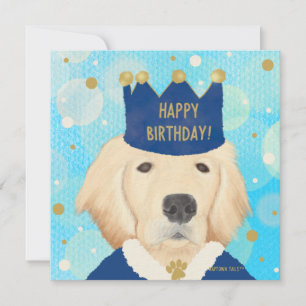Golden Retriever Prince Anniversaire Carte de note