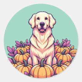 Golden Retriever Pumpkin Patch Stickers