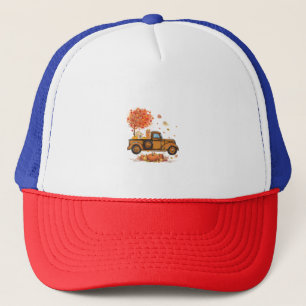 Golden Retriever Pumpkin Truck Herbstleaf Fall Truckerkappe