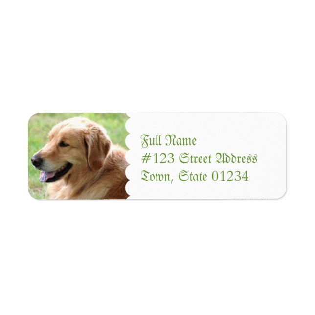 Golden Retriever Pup Adresse de retour Étiquettes (Devant)
