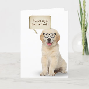 Golden Retriever Puppy 74e carte d'anniversaire