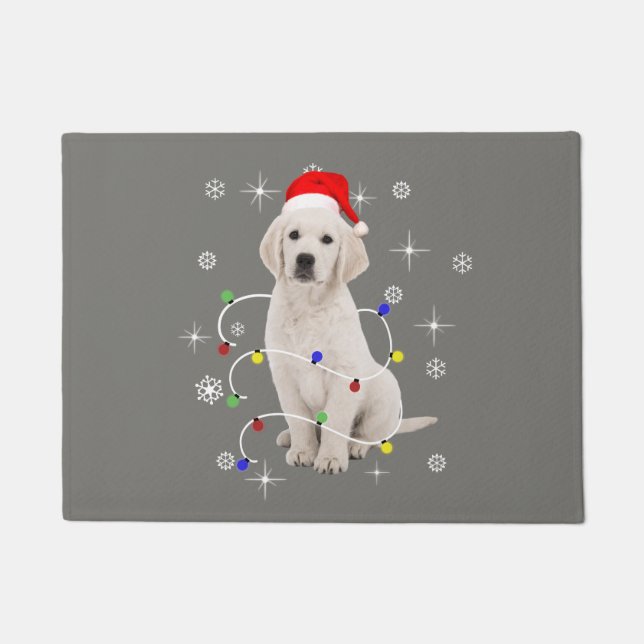 Golden Retriever Puppy Doliday Weihnachten Fußmatte (Vorderseite)