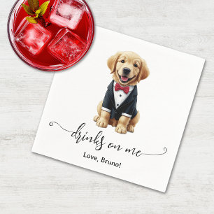 Golden Retriever Puppy Drinks auf Me Hund Hochzeit Serviette