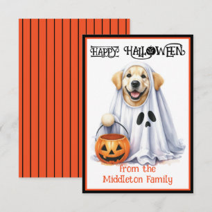 Golden Retriever Puppy Hund Happy Halloween Mitteilungskarte