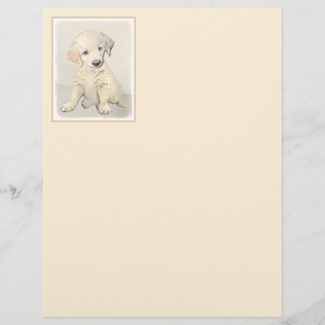 Golden Retriever Puppy Painting - Original Dog Art (Vorderseite)