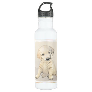 Golden Retriever Puppy Painting - Original Dog Art Edelstahlflasche