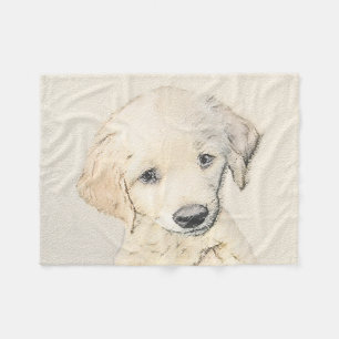 Golden Retriever Puppy Painting - Original Dog Art Fleecedecke