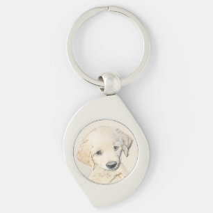 Golden Retriever Puppy Painting - Original Dog Art Schlüsselanhänger