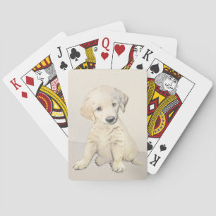 Golden Retriever Puppy Painting - Original Dog Art Spielkarten