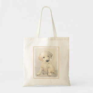 Golden Retriever Puppy Painting - Original Dog Art Tragetasche