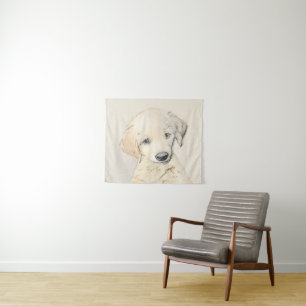 Golden Retriever Puppy Painting - Original Dog Art Wandteppich