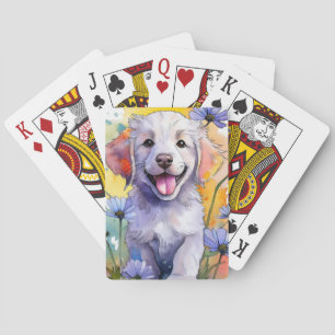 Golden Retriever Puppy Playing Cards Spielkarten