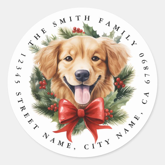 Golden Retriever Puppy Round Stickers (Vorderseite)