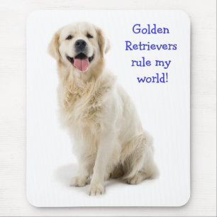 Golden Retriever Puppy Rule My World Mousepe Mousepad