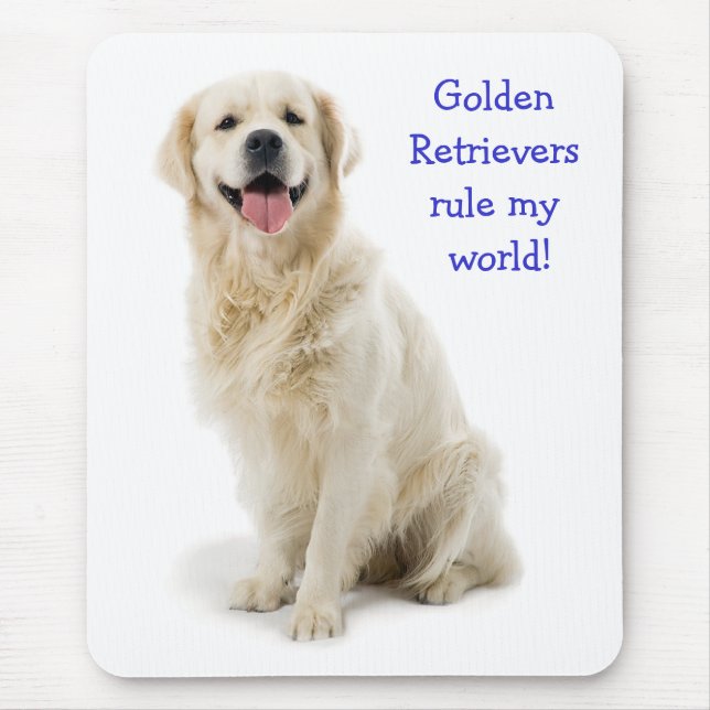 Golden Retriever Puppy Rule My World Mousepe Mousepad (Vorne)
