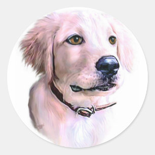 Golden Retriever Puppy Runder Aufkleber