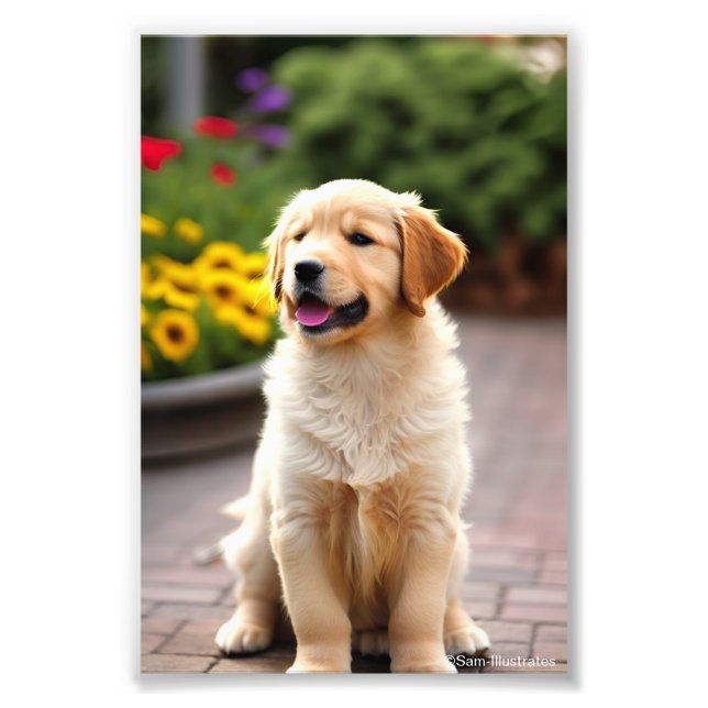 Golden Retriever Puppy Satin Foto Erweiterung (Vorne)