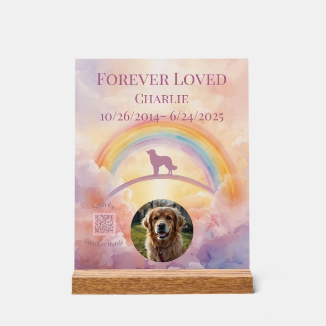 Golden Retriever Rainbow Bridge Memorial Sign (Recto)