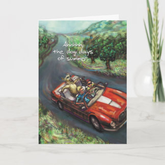 Golden Retriever Red Convertible - Carte Anniversa