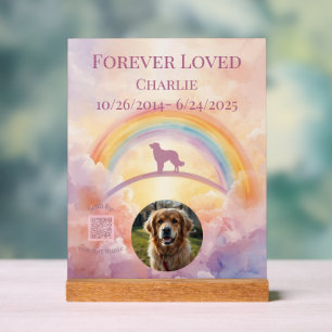 Golden Retriever Regenbogenbrücke Gedenkzeichen Acrylschild