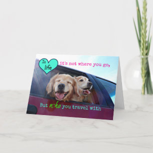 Golden Retriever Reisefreundschaft Feiertagskarte