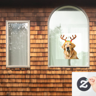 Golden Retriever Rentier Fensteraufkleber