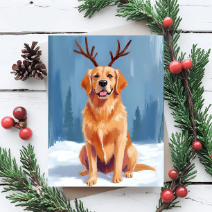 Golden Retriever Rentier Geweih Weihnachten