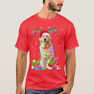 Golden Retriever Rentiere Weihnachtsleuchten Funny T-Shirt