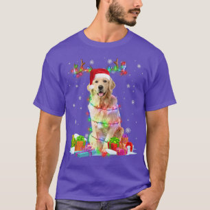 Golden Retriever Rentiere Weihnachtsleuchten Funny T-Shirt