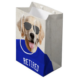 Golden Retriever Retirement Spaß Medium Gift Bag Mittlere Geschenktüte
