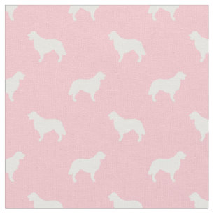 Golden Retriever Rosa Silhouette Stoff