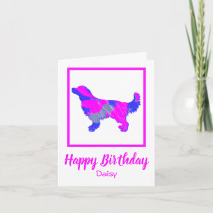 Golden Retriever rose Silhouette Chien drôle carte