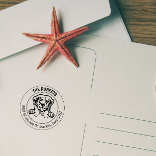 Golden Retriever Rücksendeadresse Gummistempel