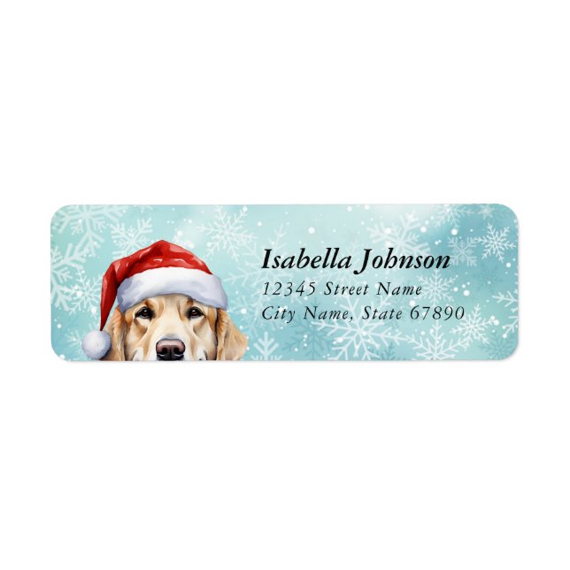 Golden Retriever Rücksendeadressen-Aufkleber (Vorne)