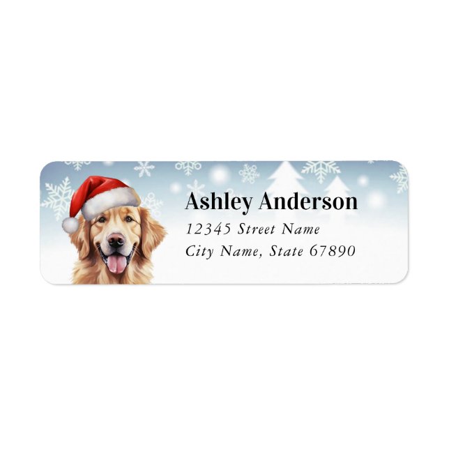 Golden Retriever Rücksendeadressen-Aufkleber (Vorne)