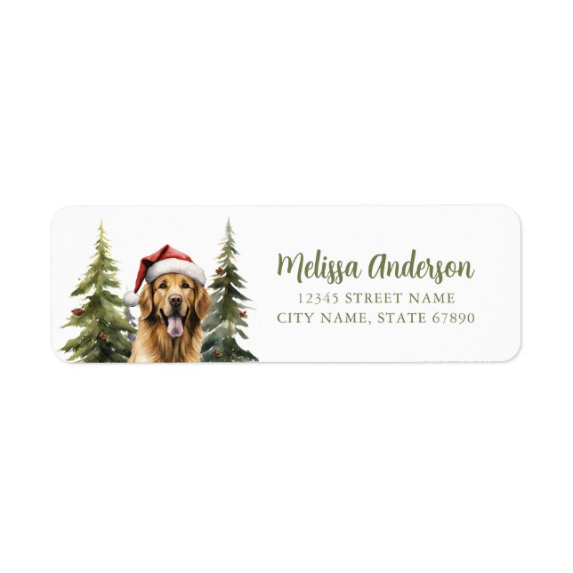 Golden Retriever Rücksendeadressen-Aufkleber (Vorne)