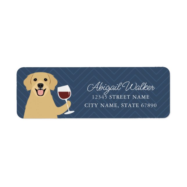 Golden Retriever Rücksendeadressen-Aufkleber (Vorne)
