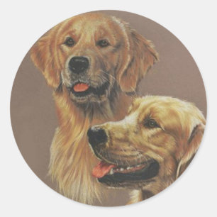 Golden Retriever Runder Aufkleber