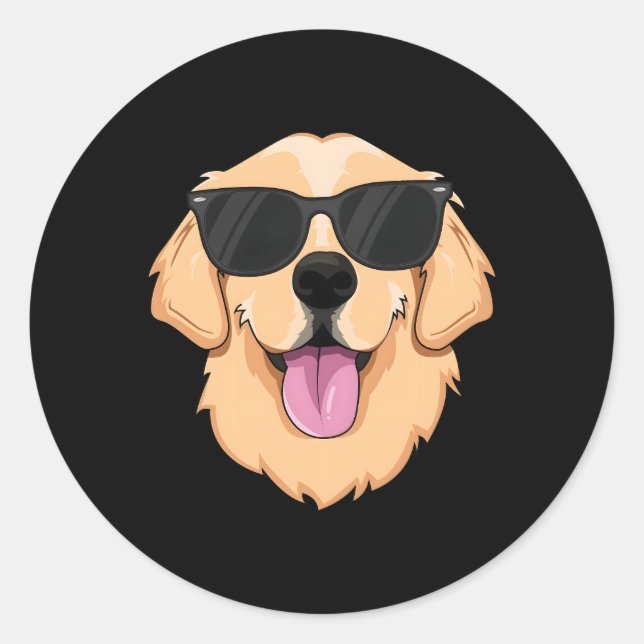 Golden Retriever Runder Aufkleber (Vorderseite)