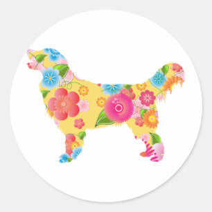 Golden Retriever Runder Aufkleber
